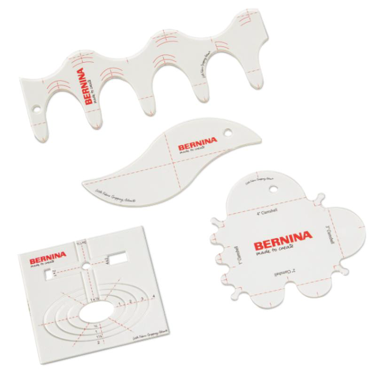 BERNINA 4pc Curves and Clams Ruler Kit BACCRK