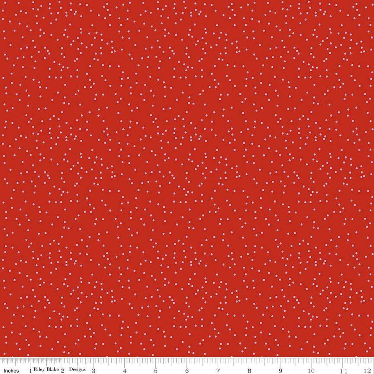 Botanic Blast Dots C15549 Red - Riley Blake Designs - Spots Scattered Pin Dot - Quilting Cotton Fabric