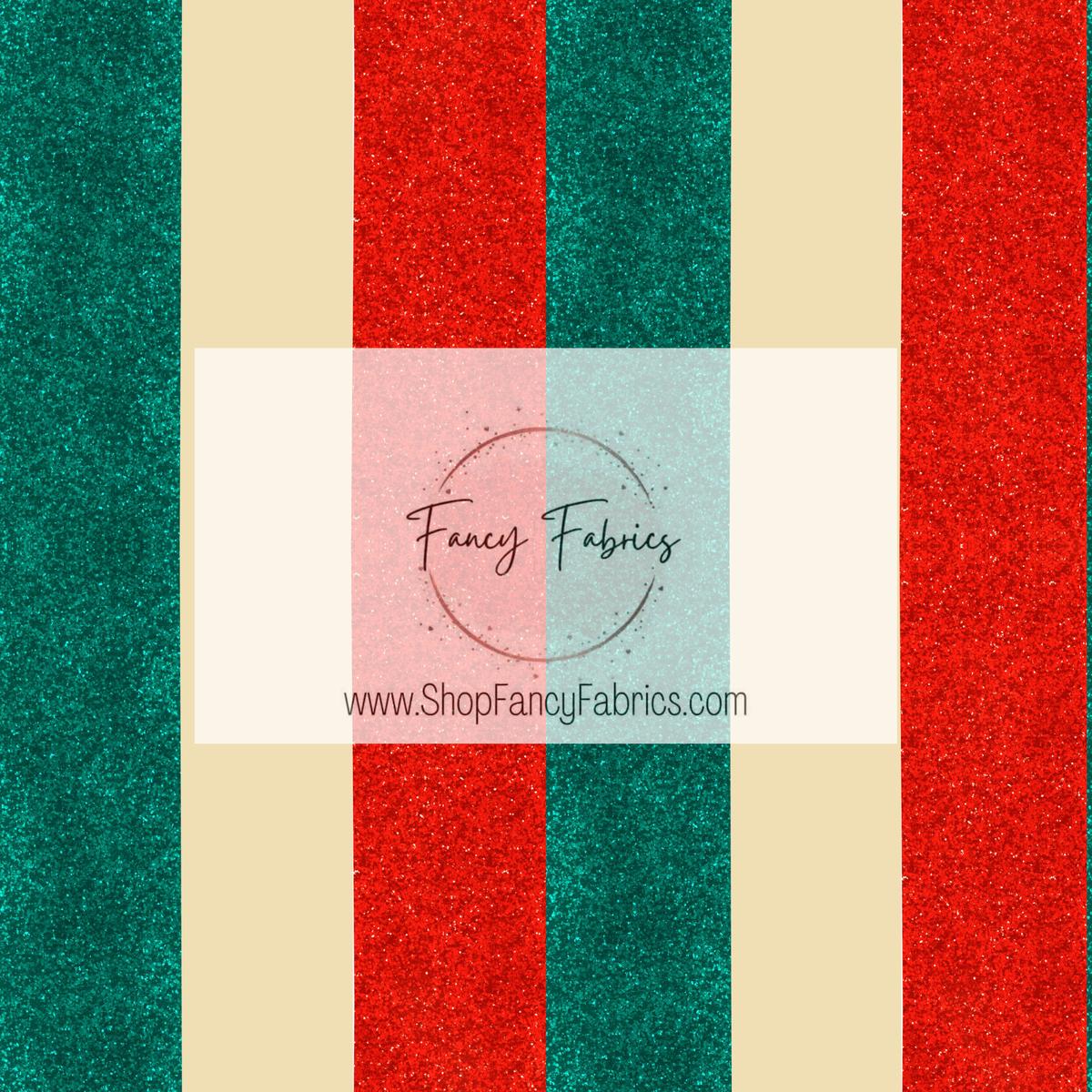 Christmas Glitter Stripes | PREORDER | By The Yard