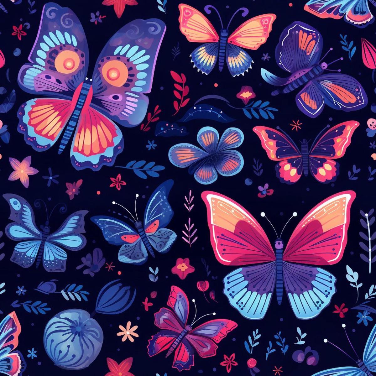 Dreamy Butterflies Purple and Pink Pattern 5 Quilting Cotton Fabric
