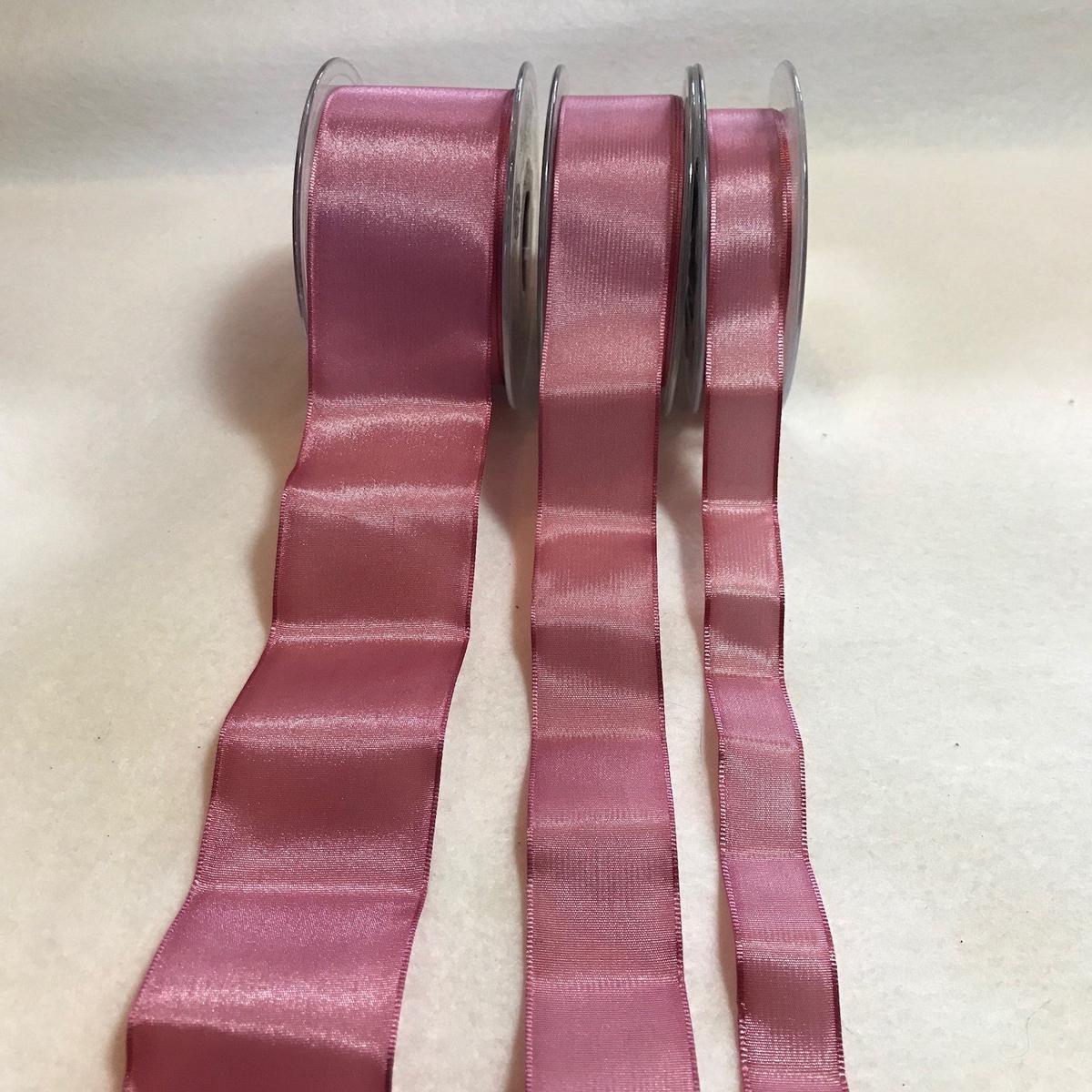 Dusty Rose Wired Taffeta Ribbon - Made in France (3 Widths to choose from)