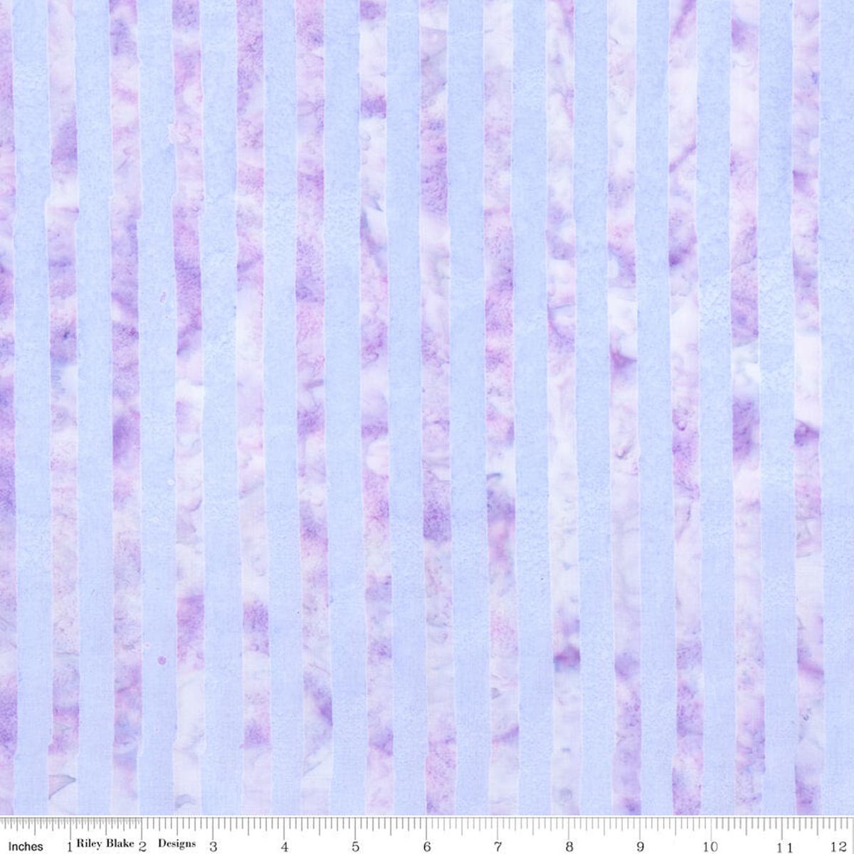 Elementals Batiks - Get in Line - Wisteria Skye 44"/45" Fabric Per Yard