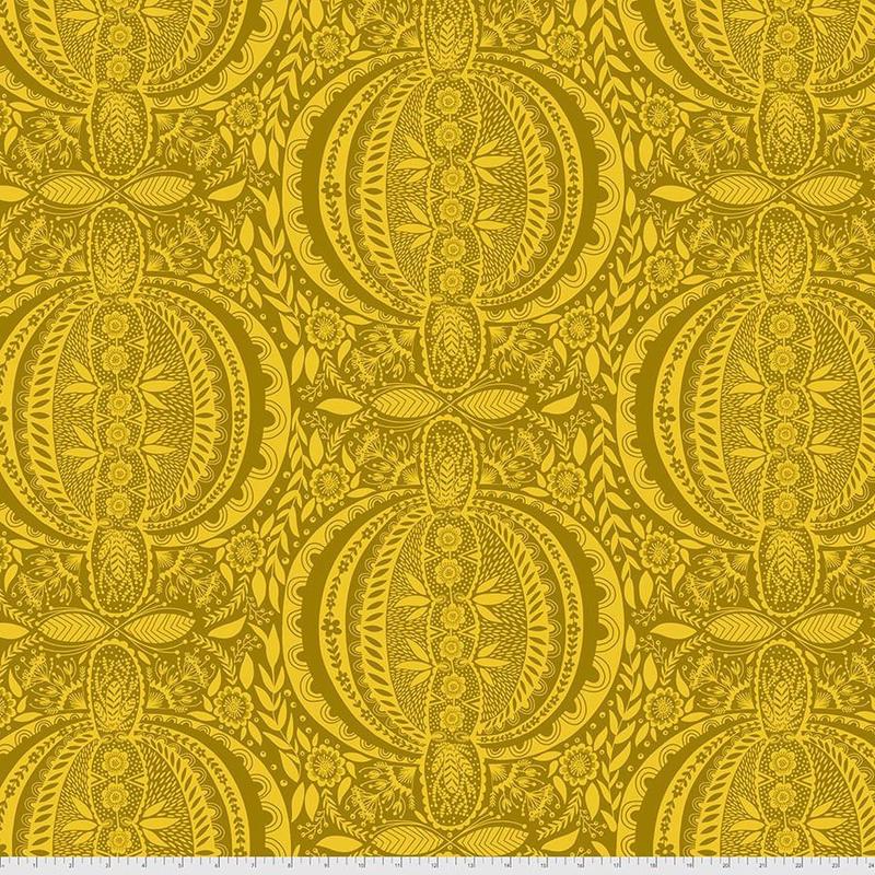 Love Always, AM by Anna Maria Horner Propagate Golden PWAM006.GOLDEN Cotton Woven Fabric