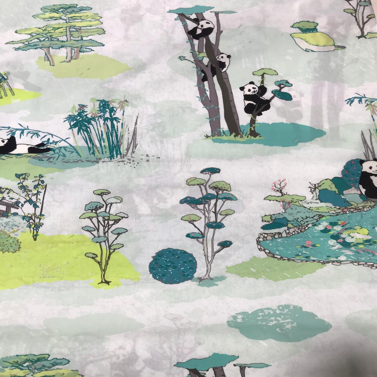 Pandalicious - Panda Garden Recess - Art Gallery Premium Cotton Fabric - 18"x22" Fat 1/4