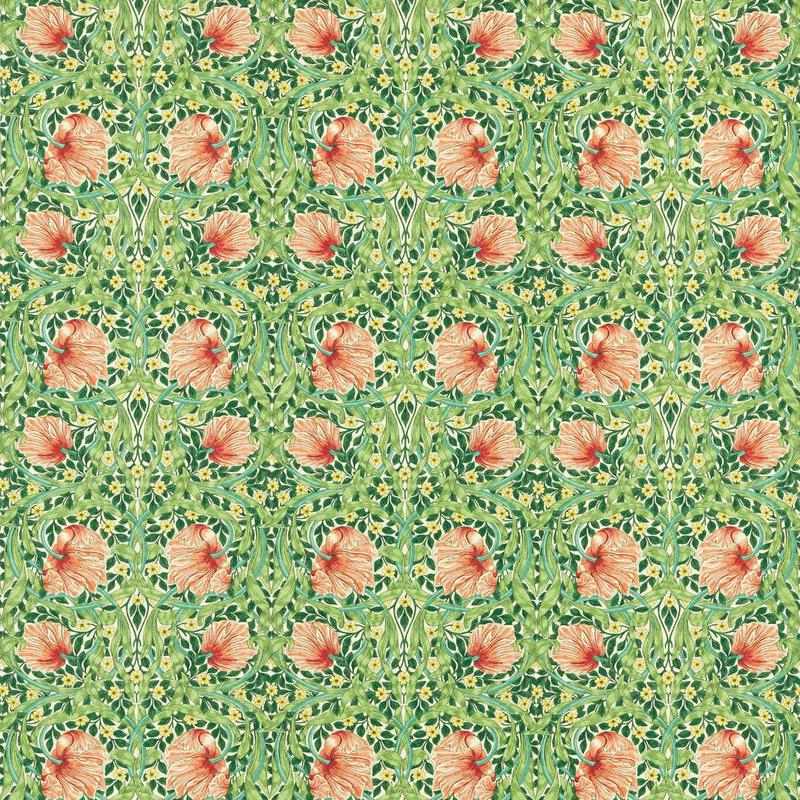 Pimpernel Bedford Park Shamrock/Watermelon Fabric by Morris & Co