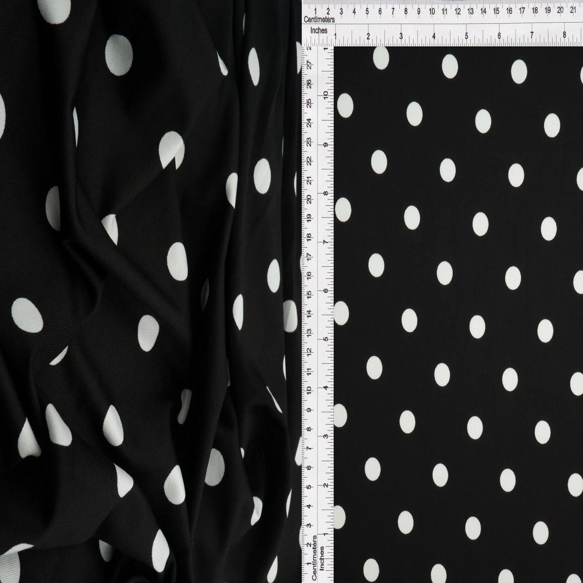 Polka Dot DTY Knit Fabric - KNT4498-SE90548 - BLACK
