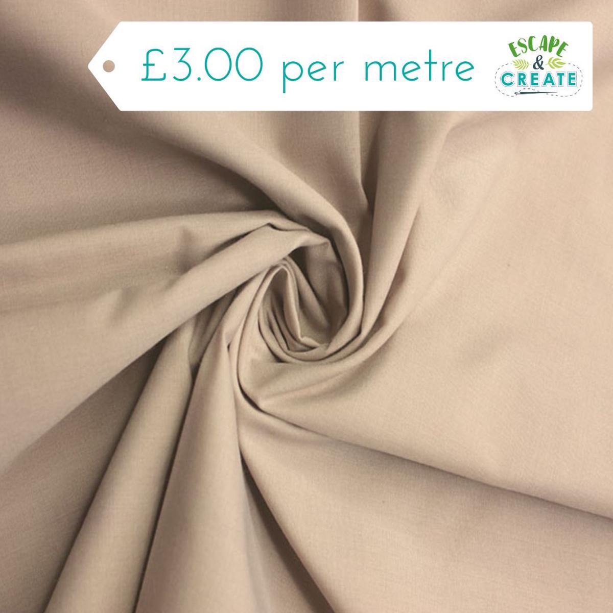 Polycotton Basics in Plain Mushroom