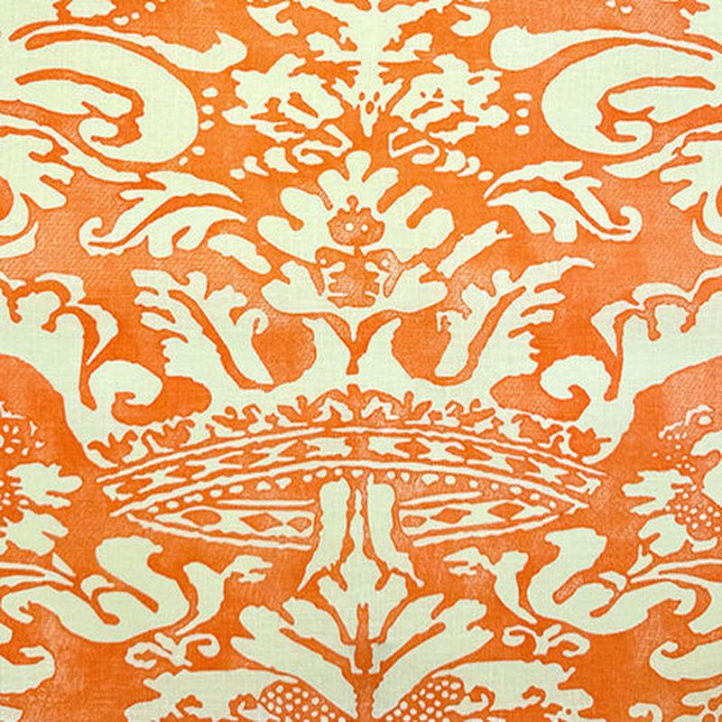 Quadrille Fabric: Bromonte Reverse Terracotta on Tinted 100% Linen