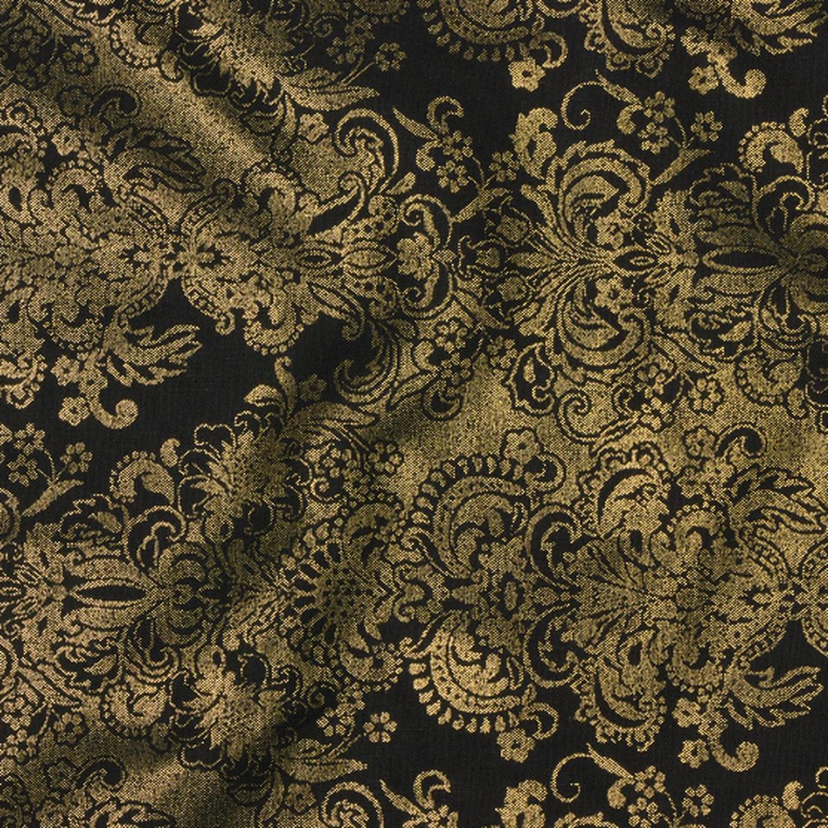 Season of Sparkle - Damask Ebony Metallic Yardage