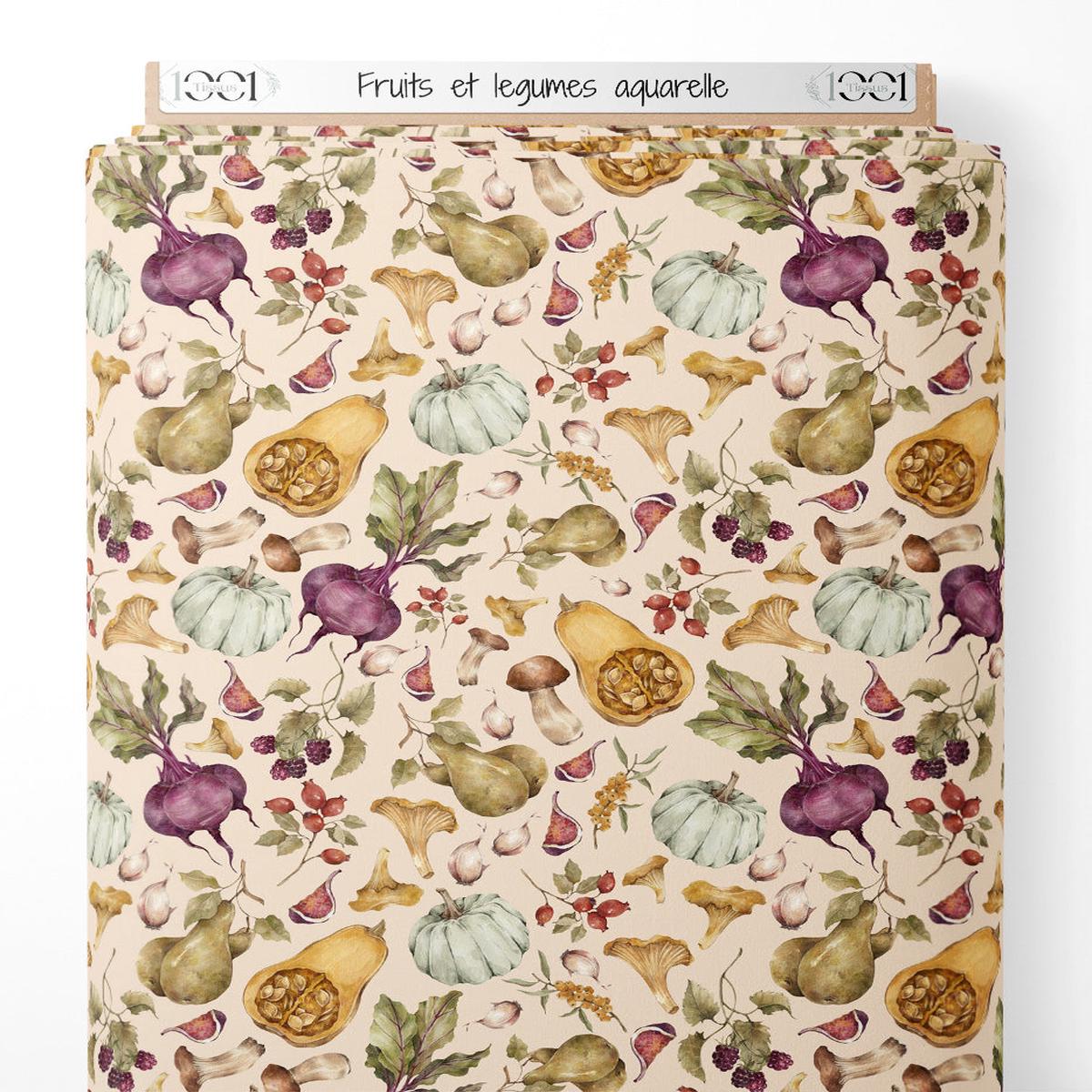 Tissu - Fruits et lgumes aquarelle