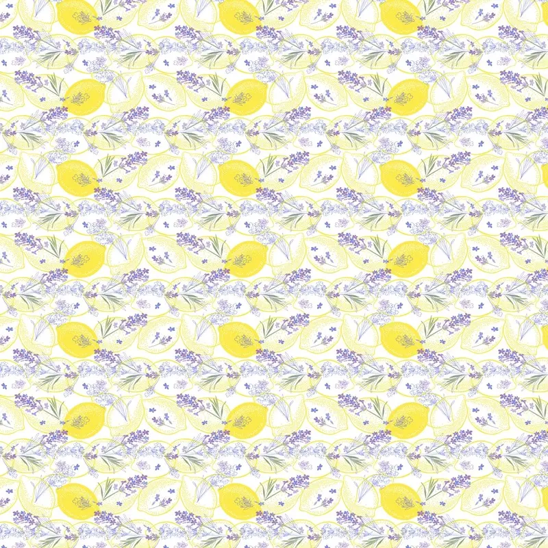Packed Lemons & Lavender Fabric