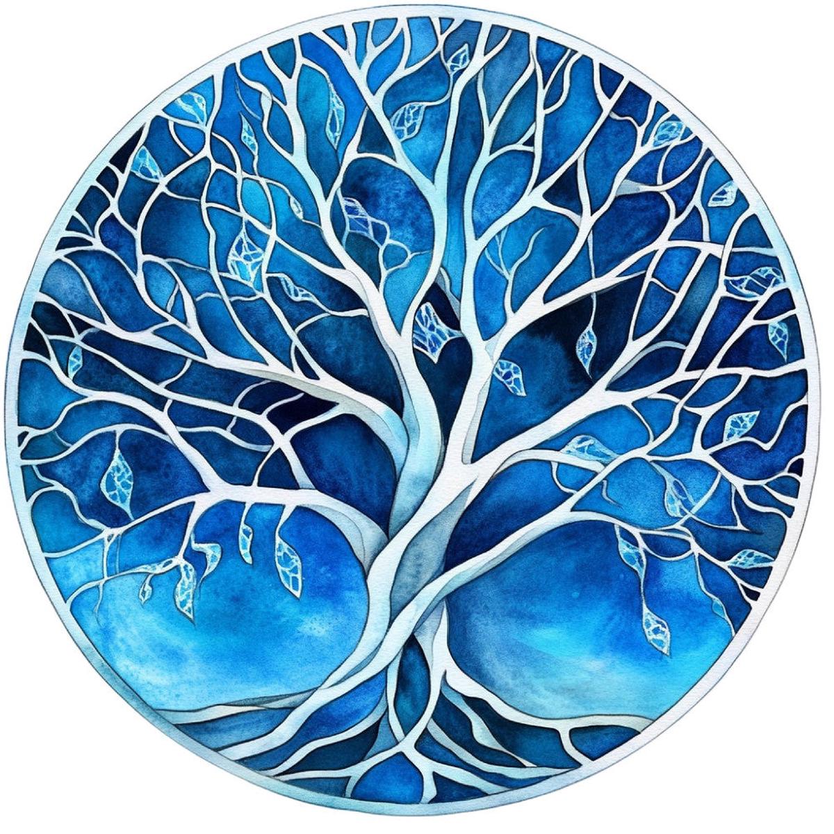 Tree of Life Stained Glass Fabric Panel 19