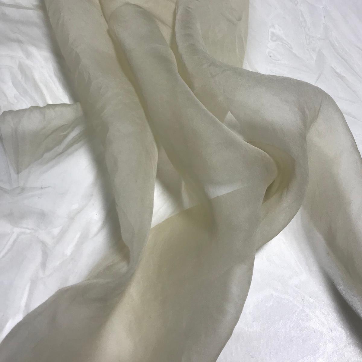 Ecru - Hand Dyed Silk Organza - By the Yard (45 Inches wide)