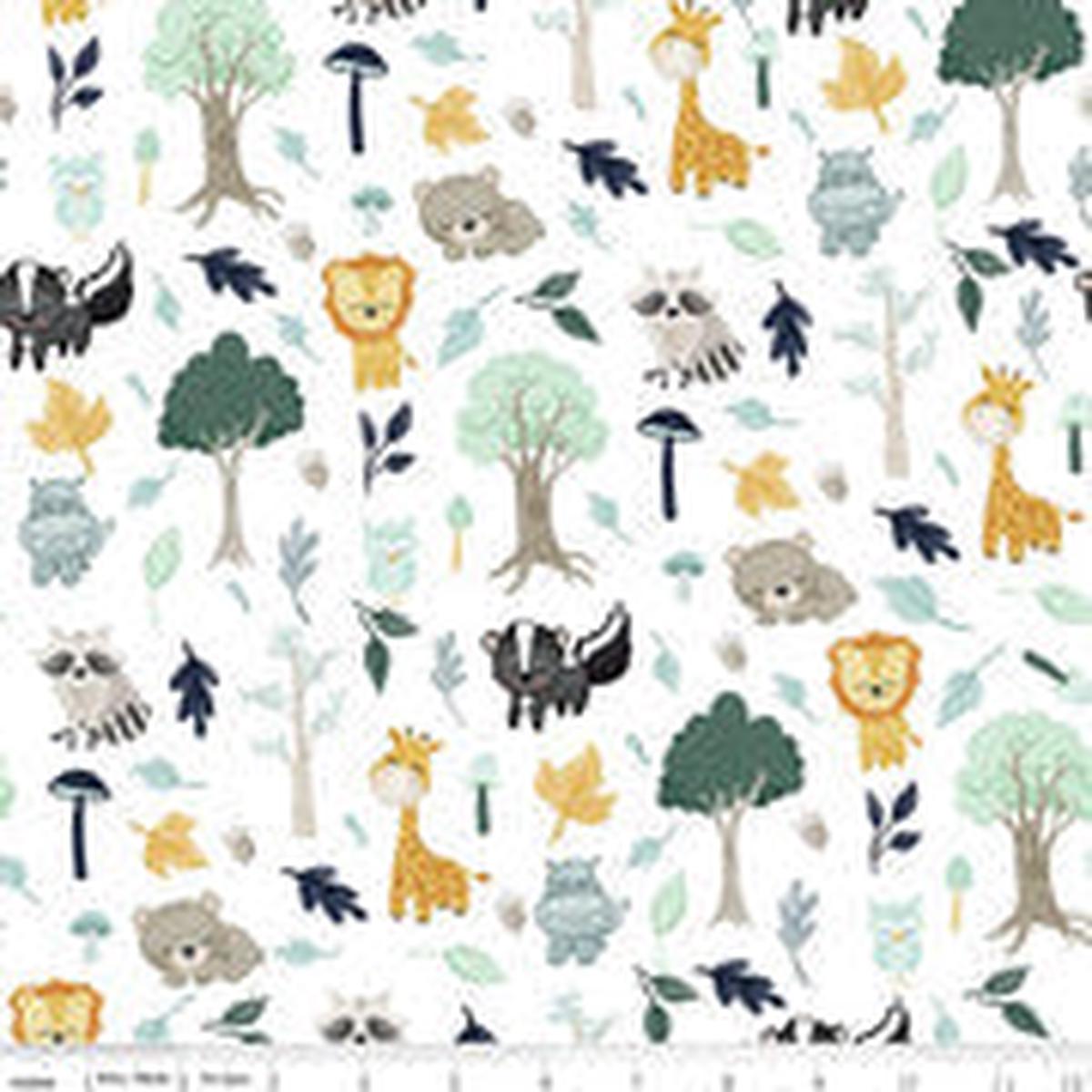 It's a Boy Flannel-Baby Animals White