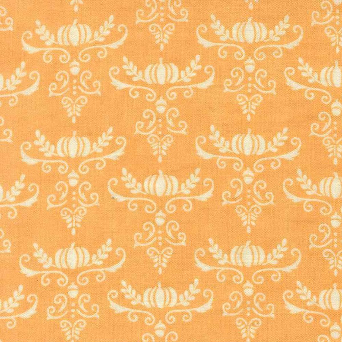 Moda Fabrics - I Love Fall Most of All! by Deb Strain - Pumpkins and Vines Damask - Orange - Yardage