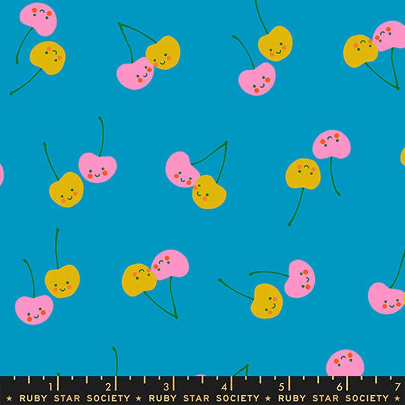 PREORDER ITEM EXPECTED IN FEBRUARY 2026: Trinketry by Melody Miller of Ruby Star Society Cherry Friends Bright Blue    RS0112.14 Cotton Woven Fabric