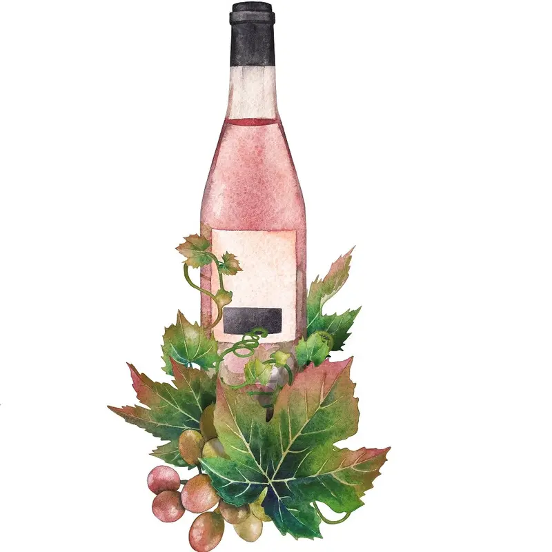 Bottle Of Ros Wine Fabric Panel
