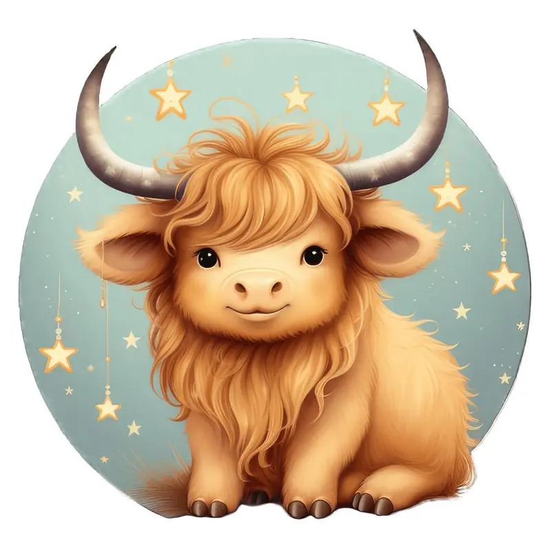 Cute Baby Highland Cows #2 Fabric Panel