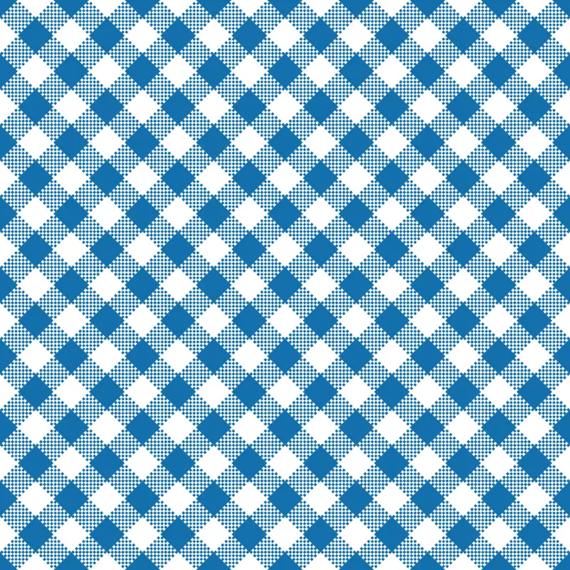 Diagonal Gingham Fabric - Blue