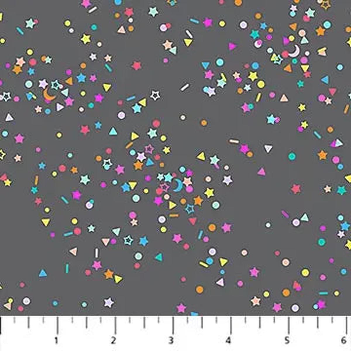 Sprinkles Gray Multi Dewfall Cotton 44"/45" Fabric Per Yard