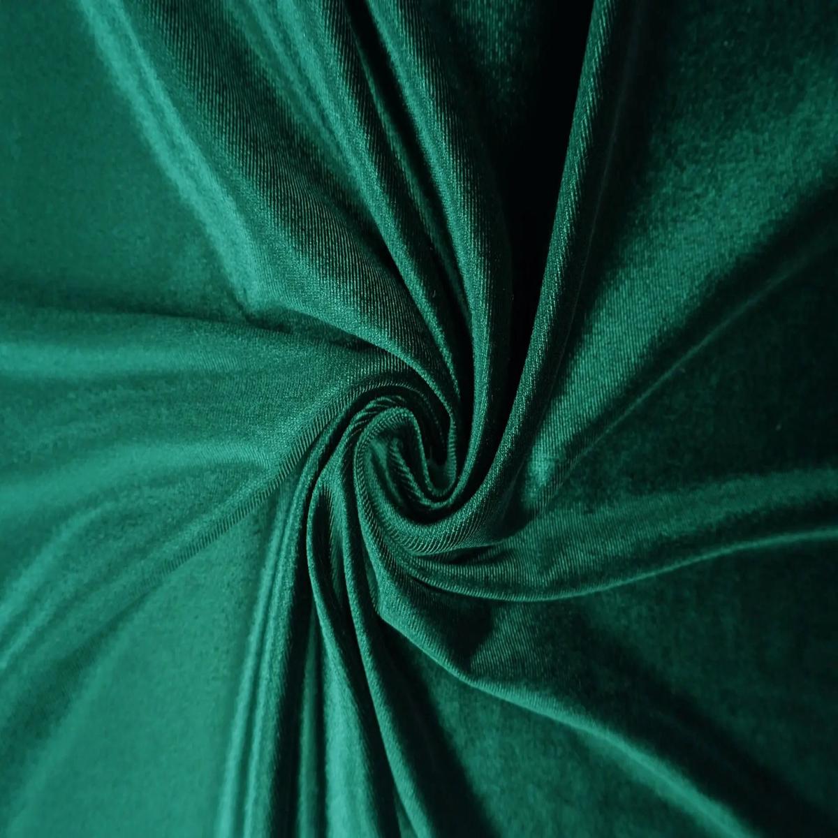 Velvet Solid Stretch Knit Fabric - KNT3850 - HUNTER GREEN