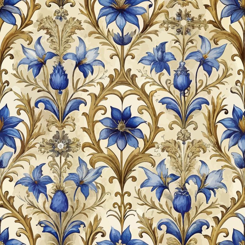 Baroque Florals Pattern 119 Quilting Cotton Fabric