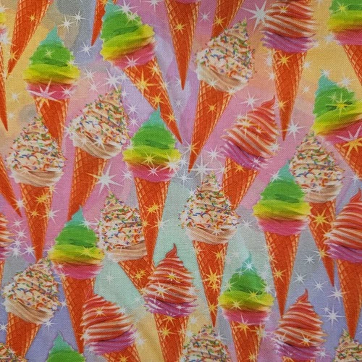 Ice cream cone fabric very pretty Fabric Sold By The Yard.