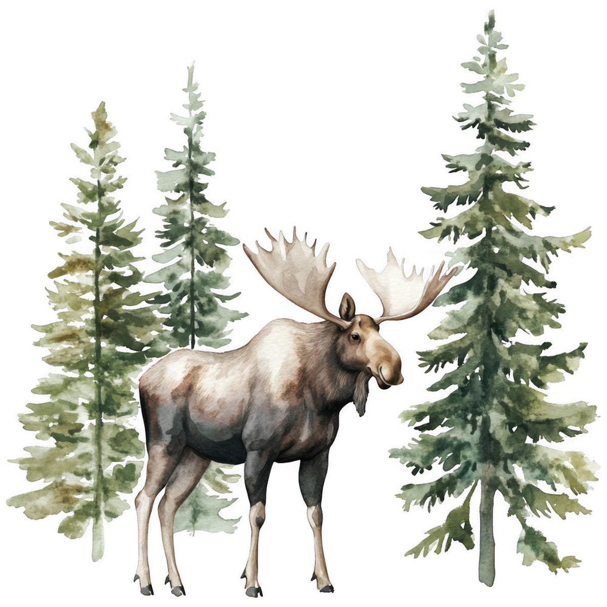 Moose Scene Fabric Panel 2