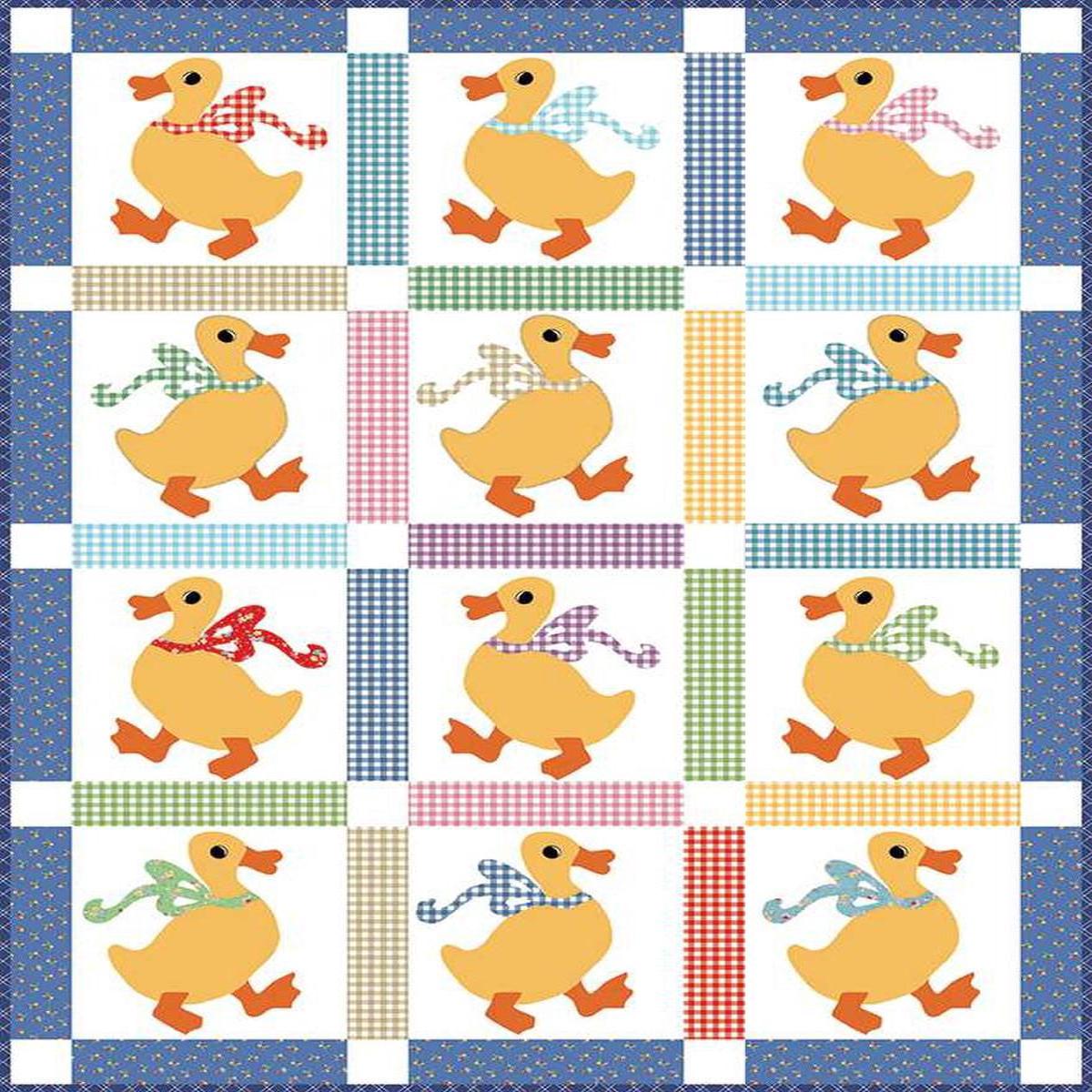SALE Ducks in a Row Quilt PATTERN - American Jane Patterns - Riley Blake Designs - INSTRUCTIONS Only - Applique Ducks