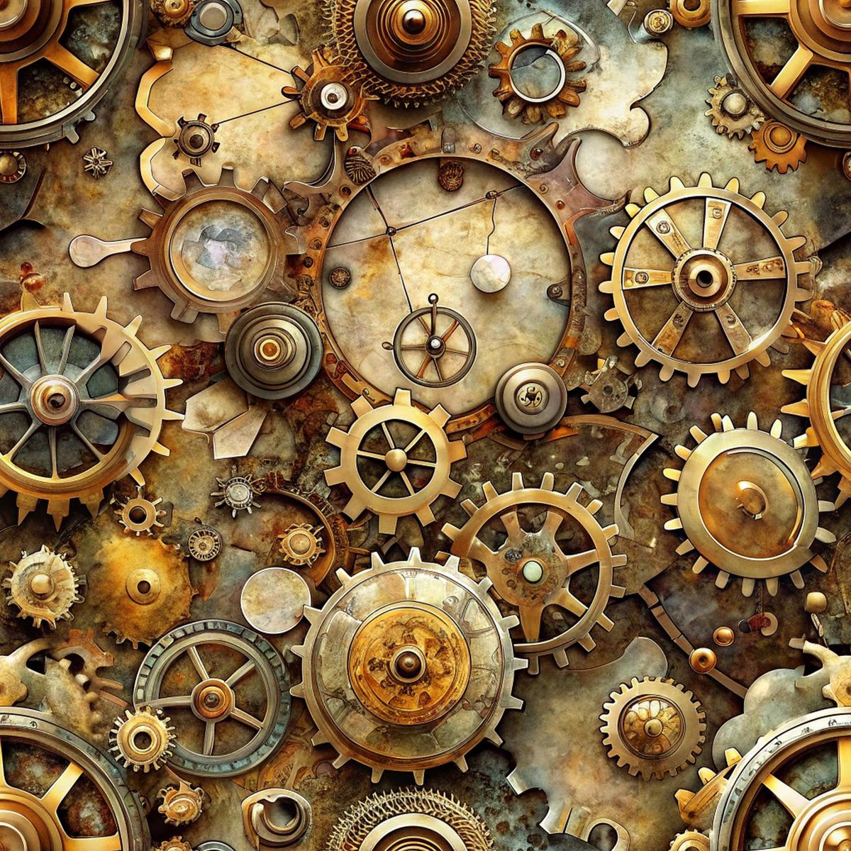 Steampunk Old Maps Pattern 5 Quilting Cotton Fabric