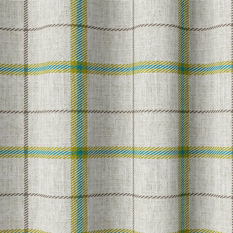 'Brittany' Fabric by the Metre (Linen White/ Green/ Blue)