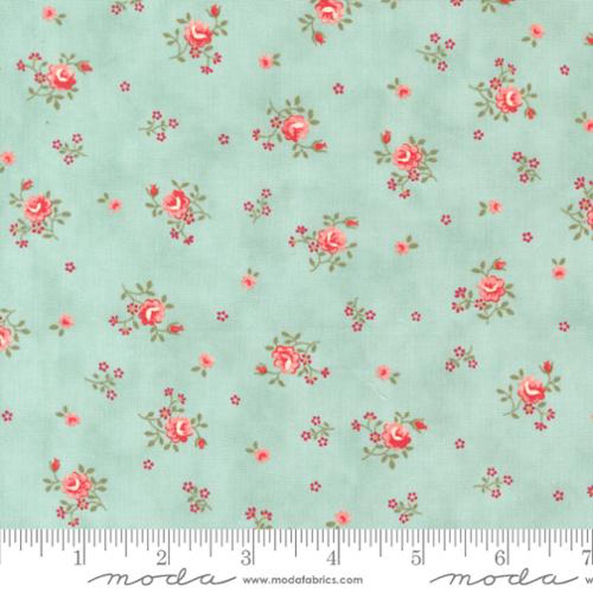 Collections Cause Etchings-Peaceful Posies Small Floral Ditsy-Aqua