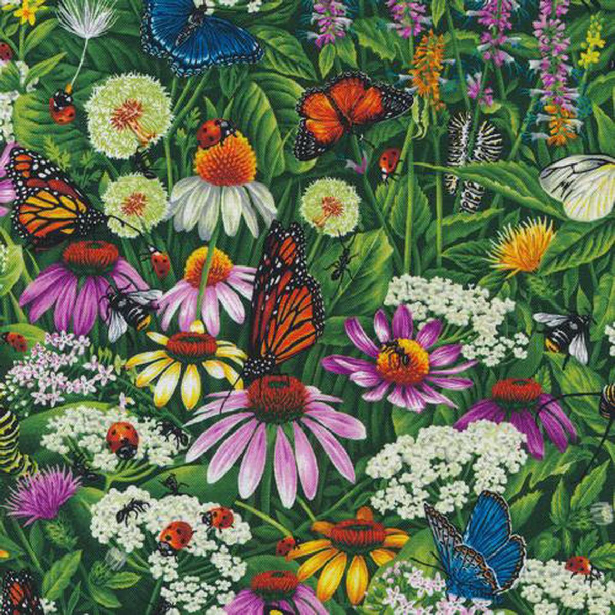 Frolicking Fields - Wildflowers & Butterflies - Paintbrush Studio Cotton Fabrics - 18"x22" Fat 1/4