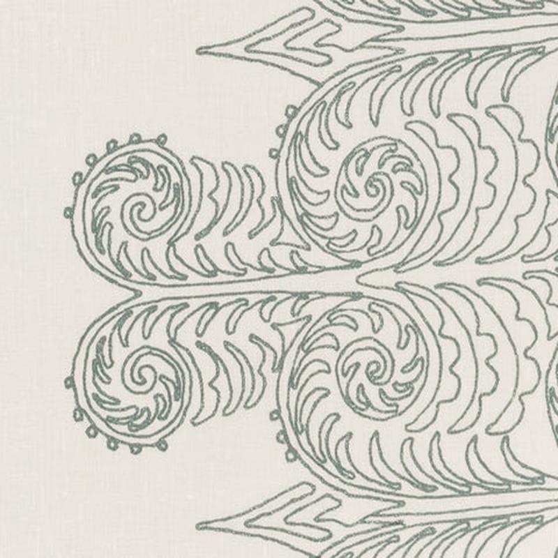 Home Couture Fabric: Gypsy Dance - Custom Vapor on Off-White 100% Linen