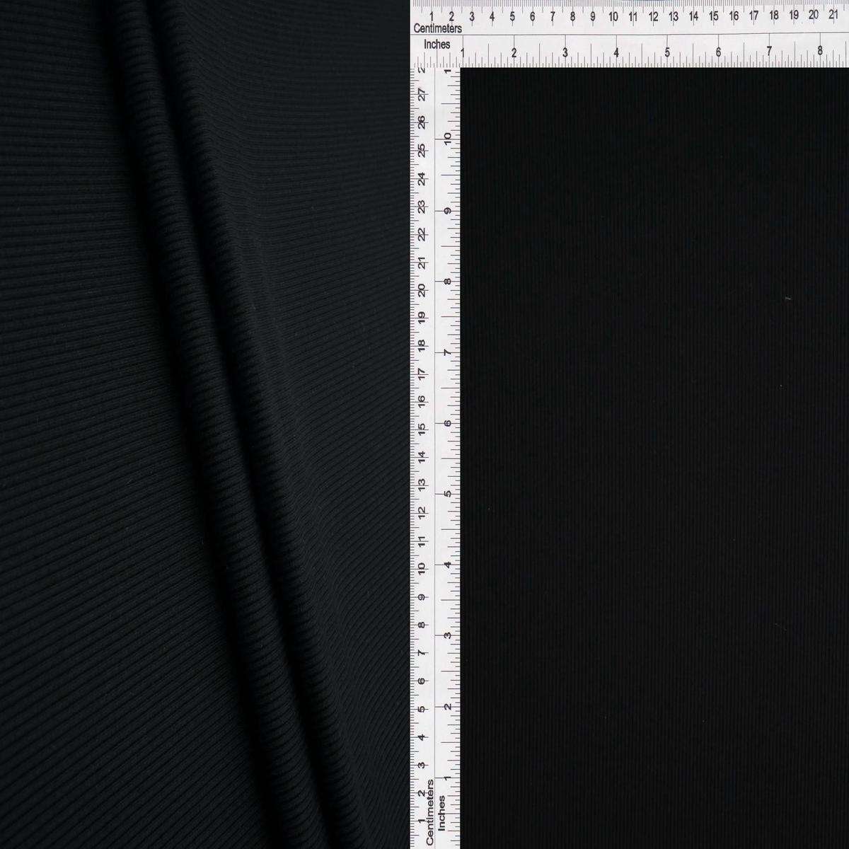 Peach Rib Knit Solid - KNT4532 - BLACK