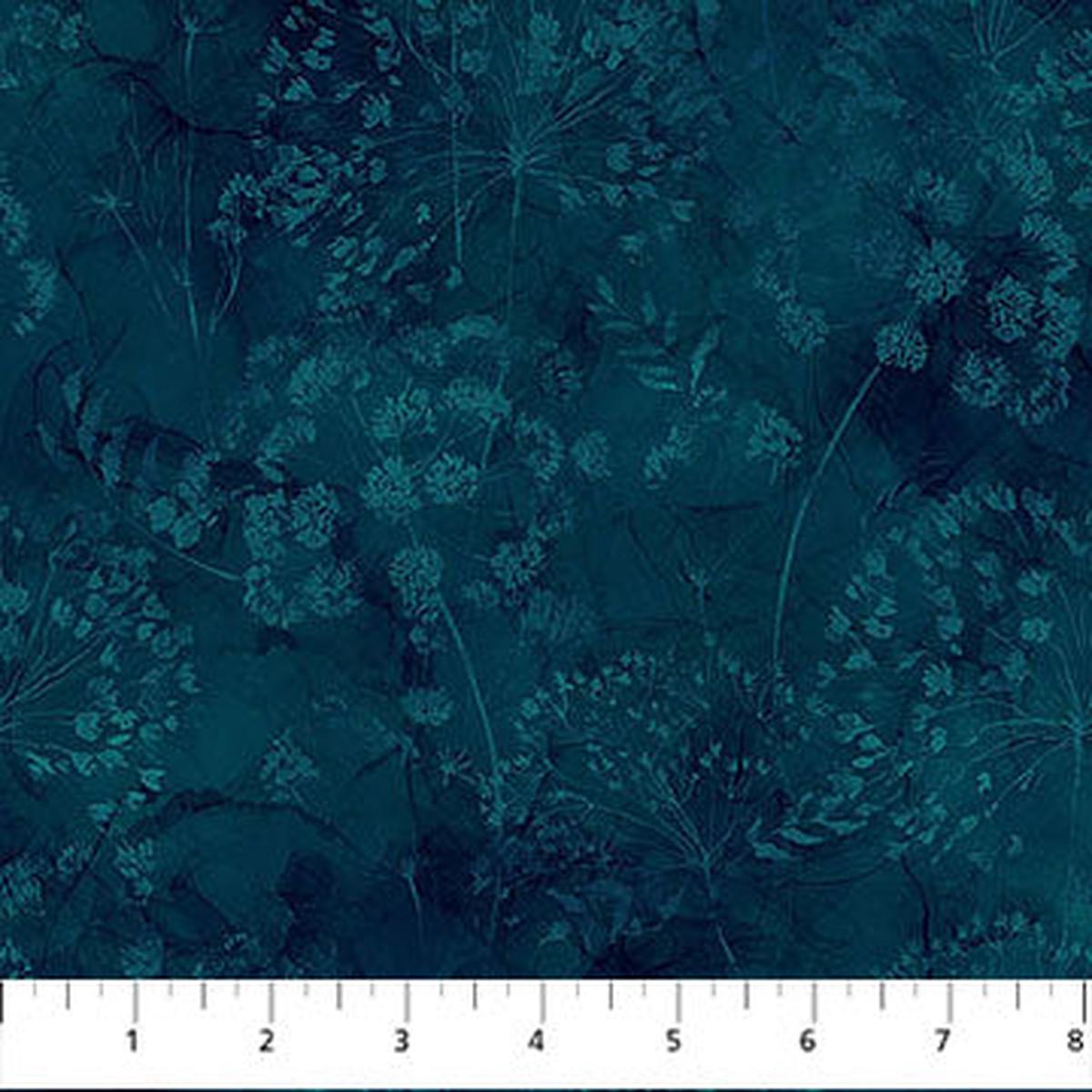 Whisper Flower Blender Navy Cotton 43"/44" Fabric Per Yard