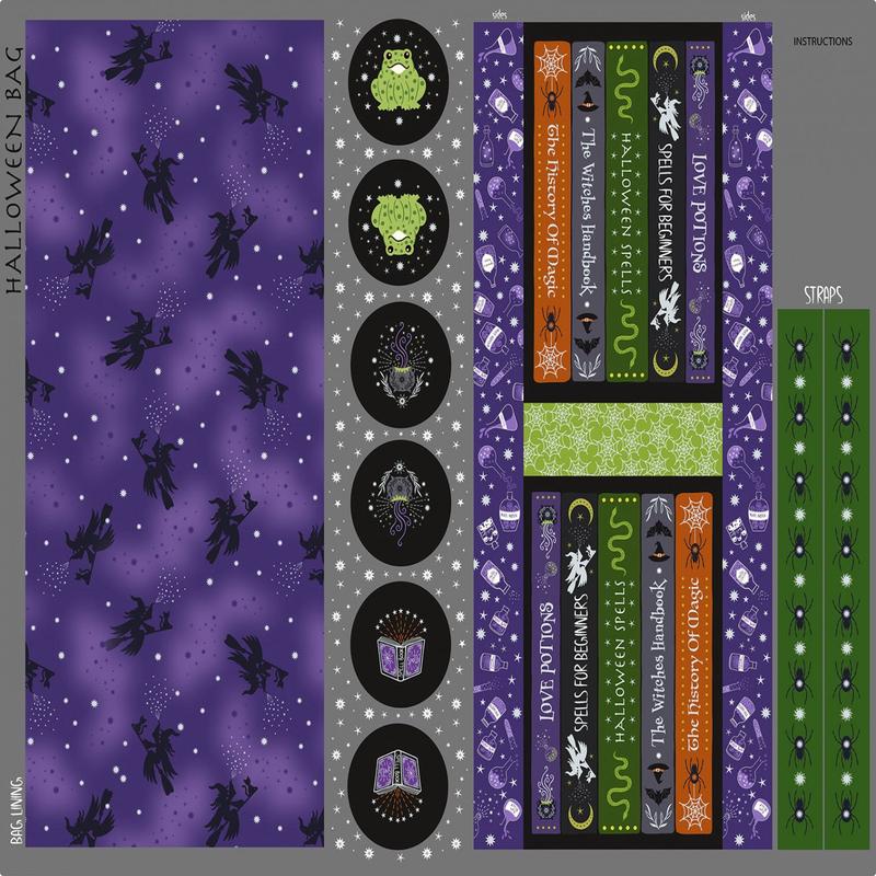 Cast A Spell 36" Panel Halloween Bag    A724 Cotton Woven Panel