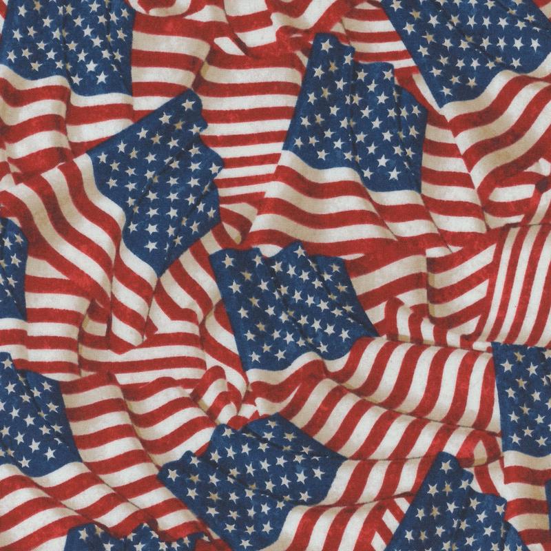 Fabric Northcott Stonehenge Stars and Stripes 13 108" Wide Back by the Quarter Yard B27882-49