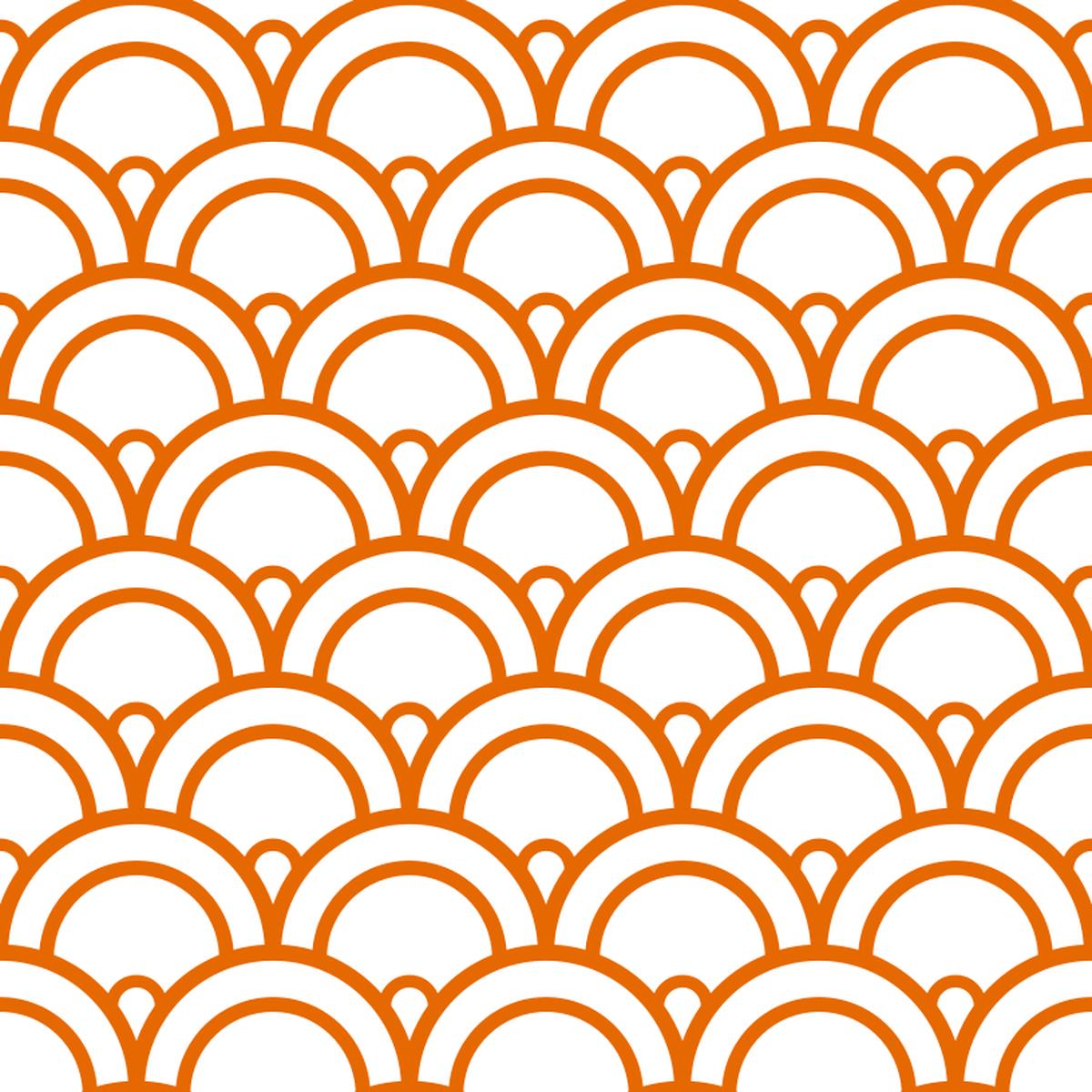 Halloween Scallop Fabric - White