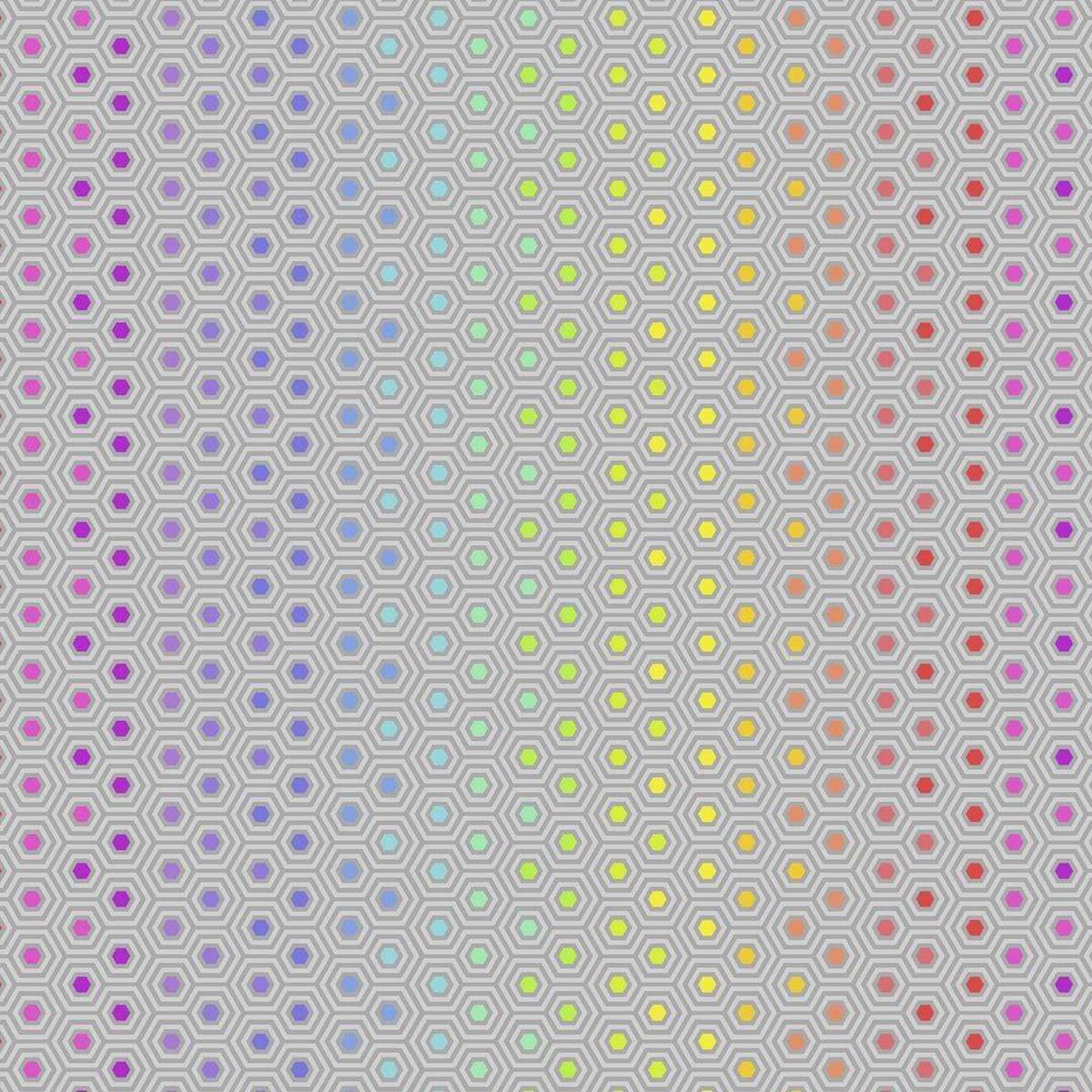 TULA PINK - TRUE COLORS - HEXY RAINBOW, DOVE