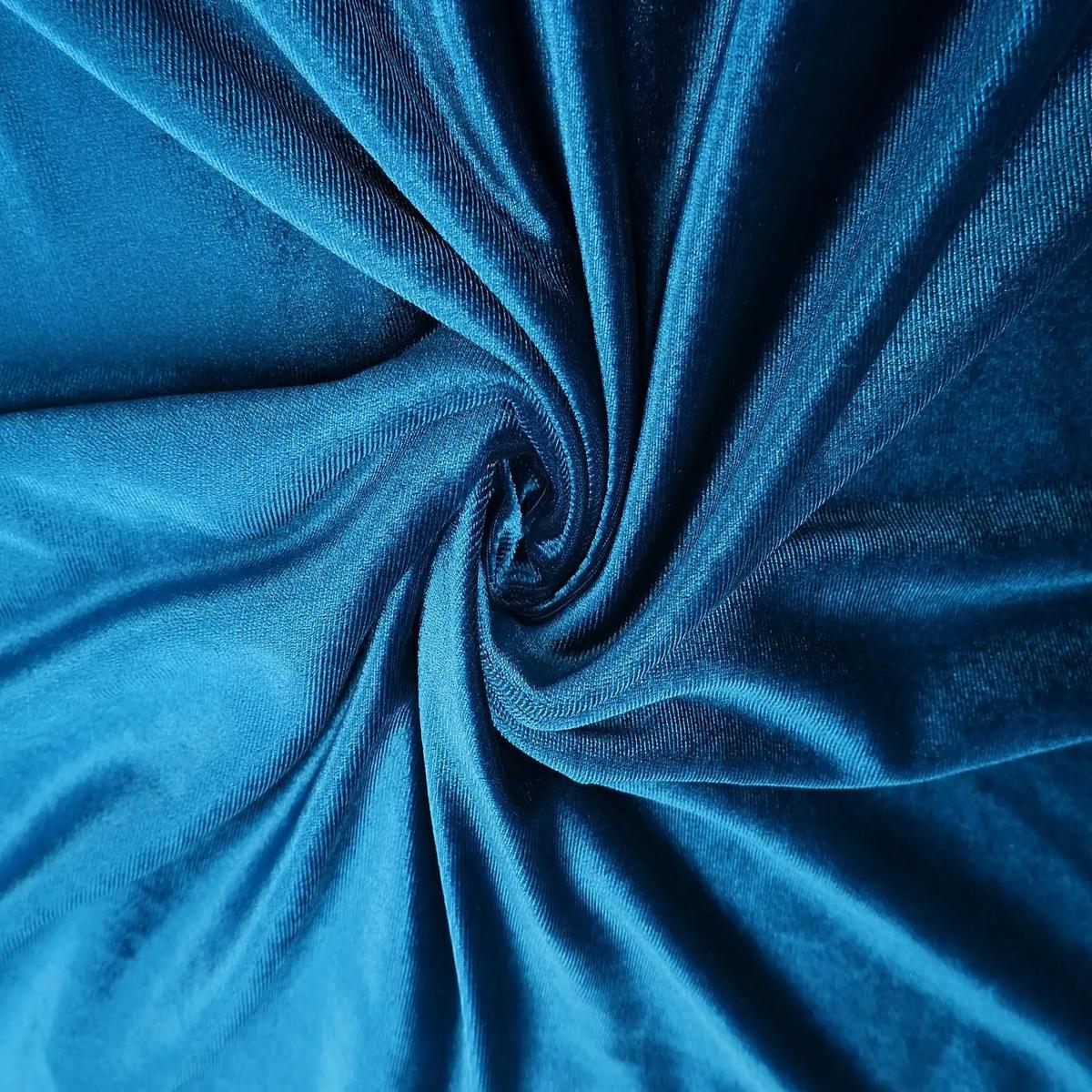 Velvet Solid Stretch Knit Fabric - KNT3850 - BLUE TEAL
