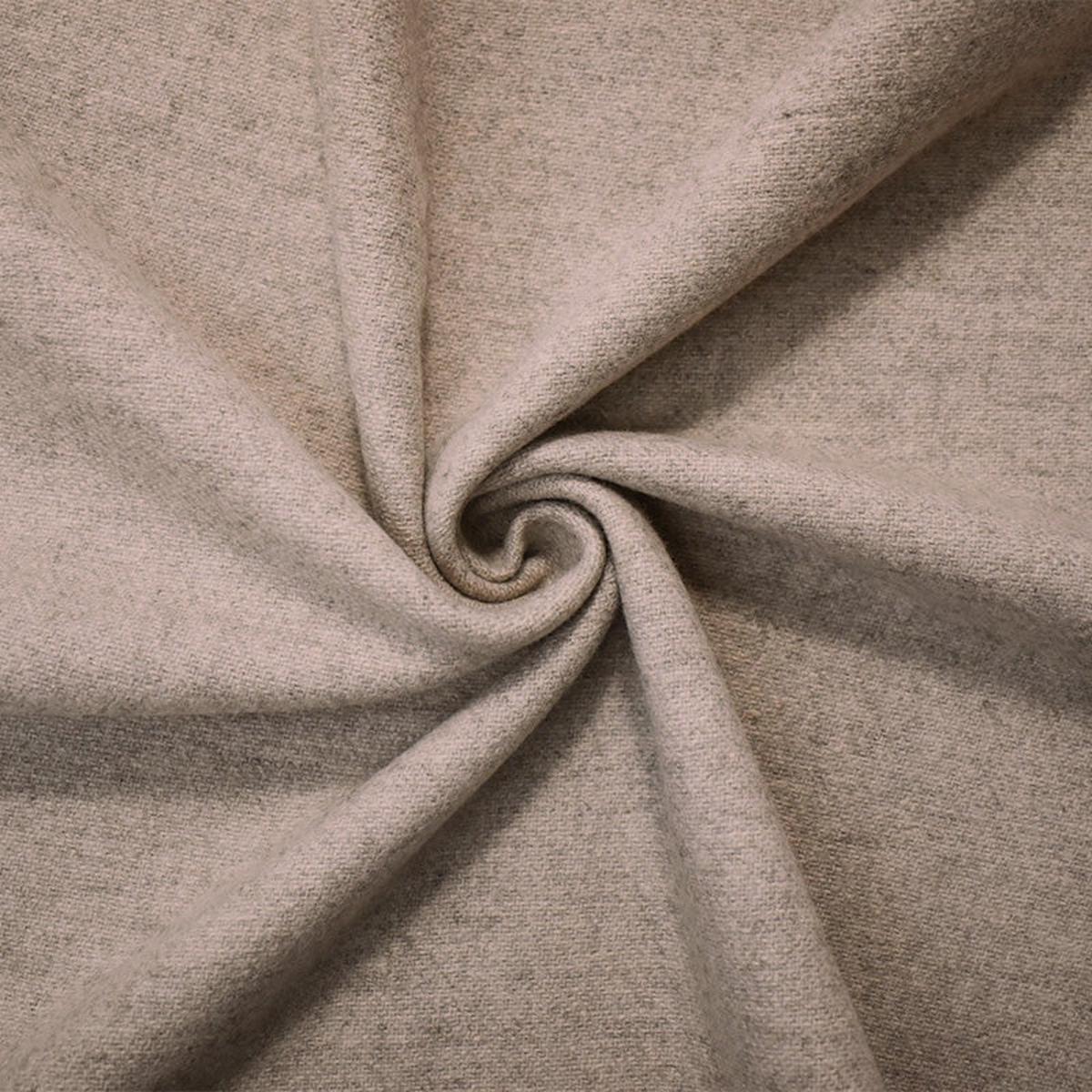 6 YD PC-Taupe-Gray Wool Poly Brushed Back Twill Woven Coating Fabric