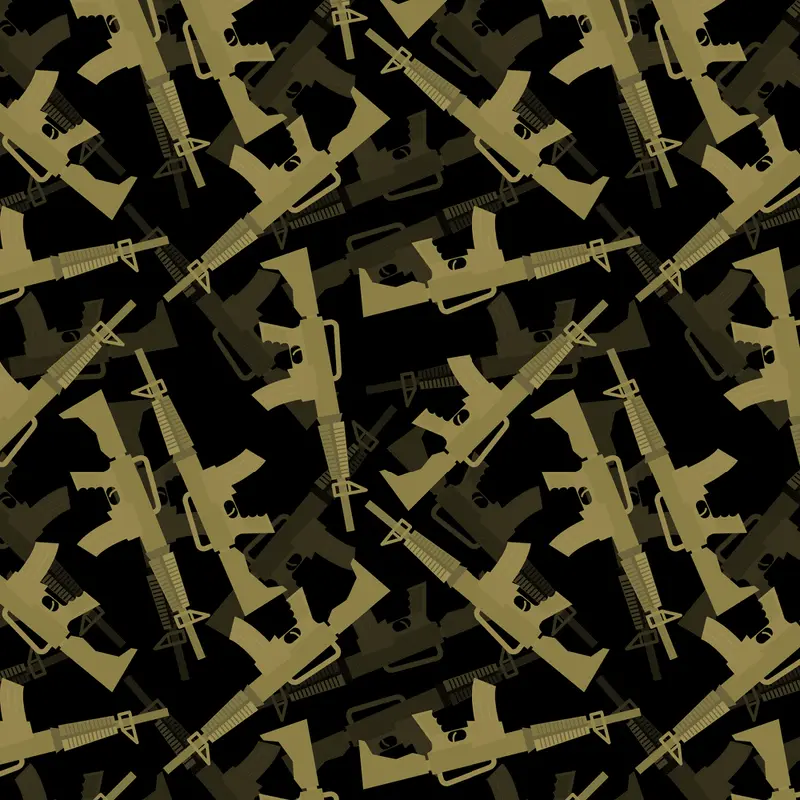 Military M16 Rifle Fabric - Black
