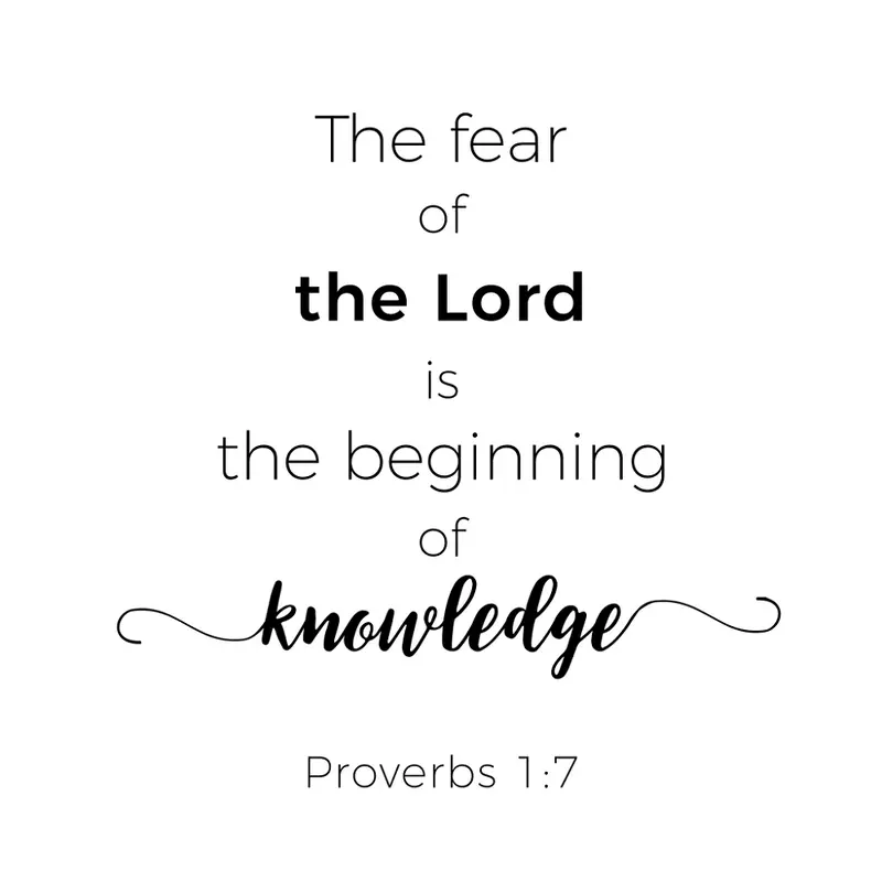Proverbs 1:7 Fabric Panel - White