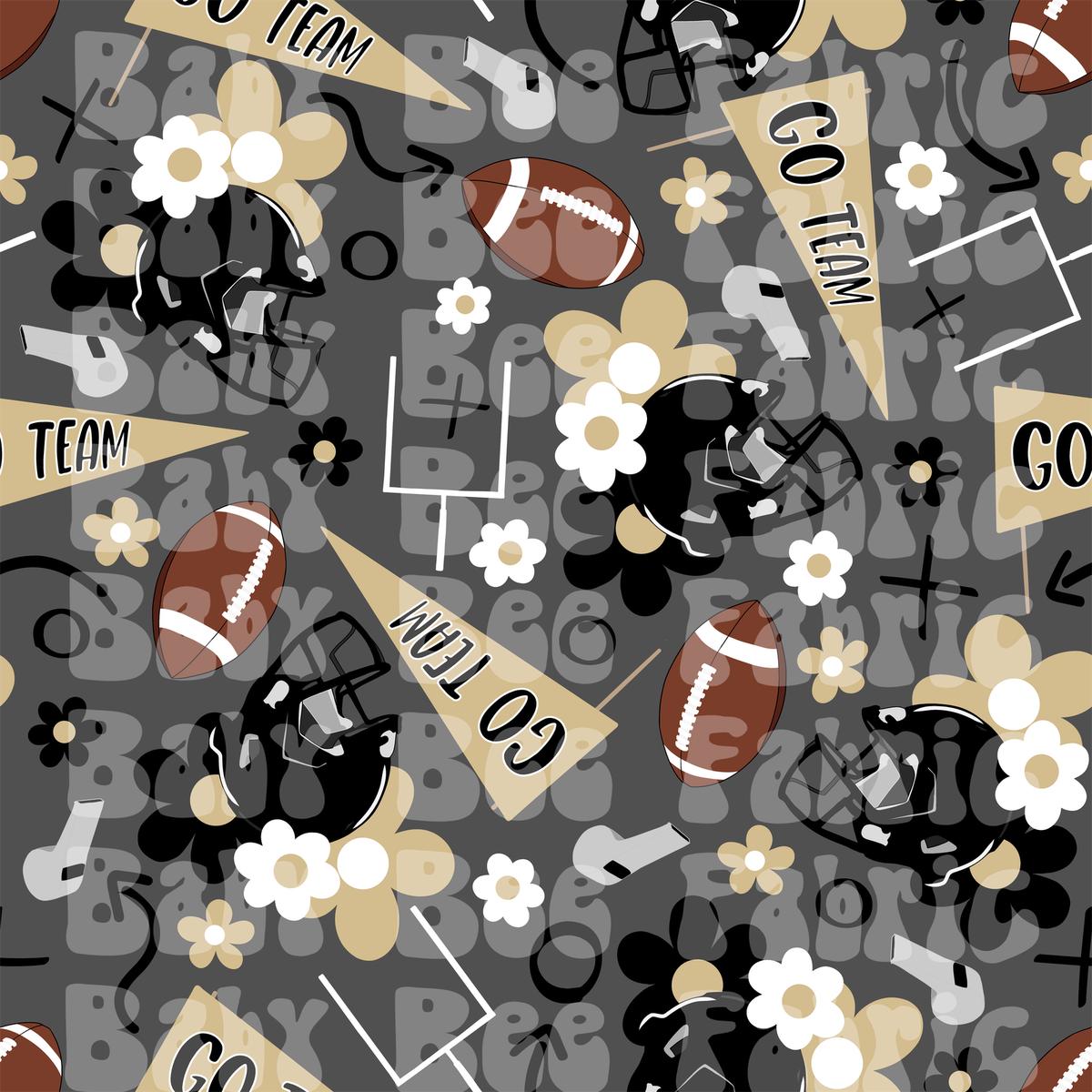 Black and Gold Floral Footballs