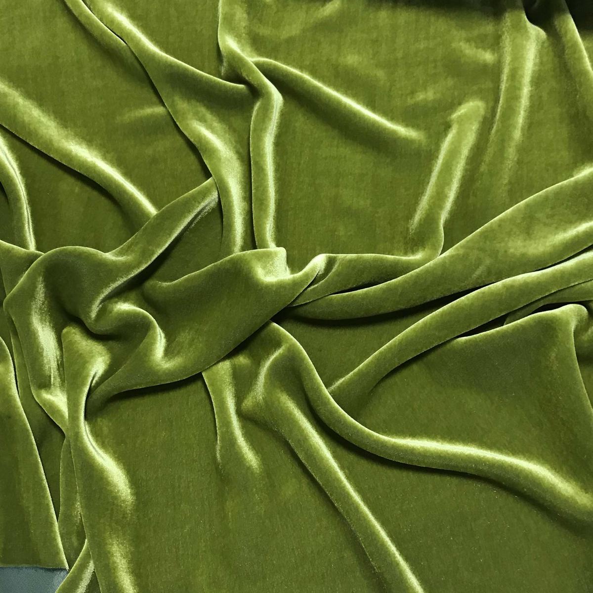 Iridescent Yellow Green - Silk Velvet - 1/4 Yard x 45"