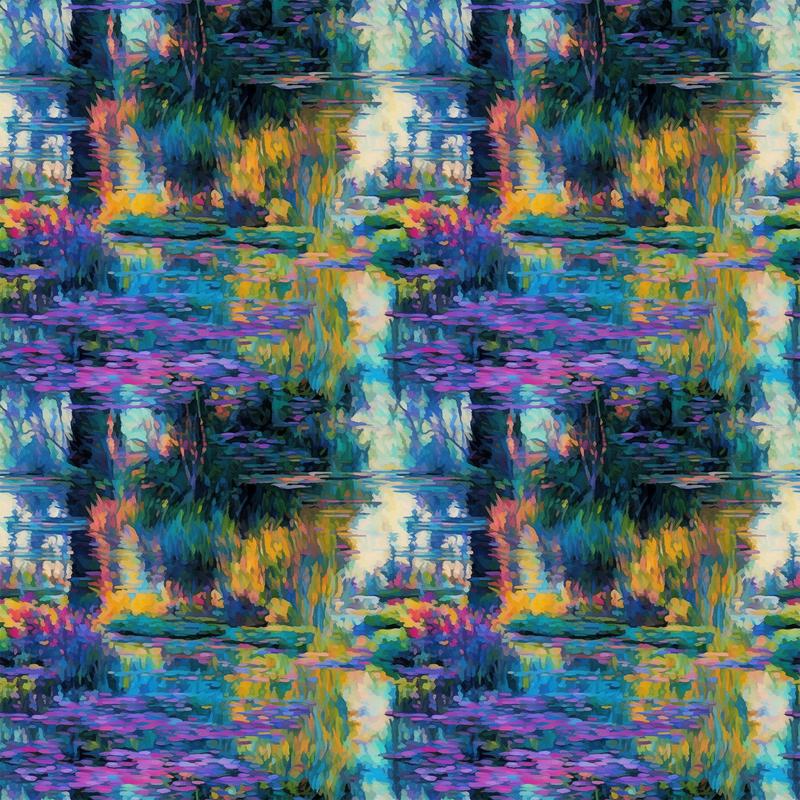 Monet Inspired Art Pattern 7 Quilting Cotton Fabric