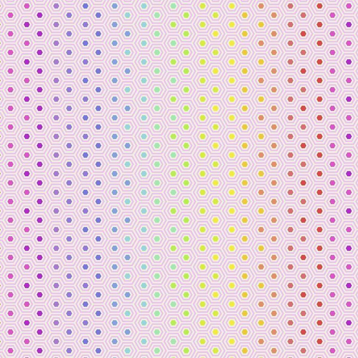 TULA PINK - TRUE COLORS - HEXY RAINBOW, SHELL