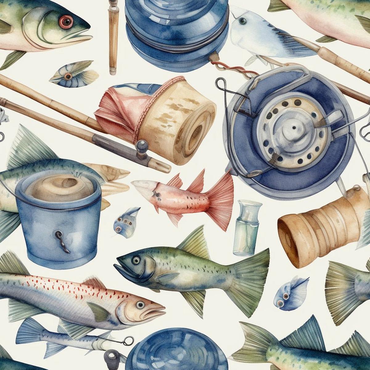 Fishing Up North Pattern 8 Fabric