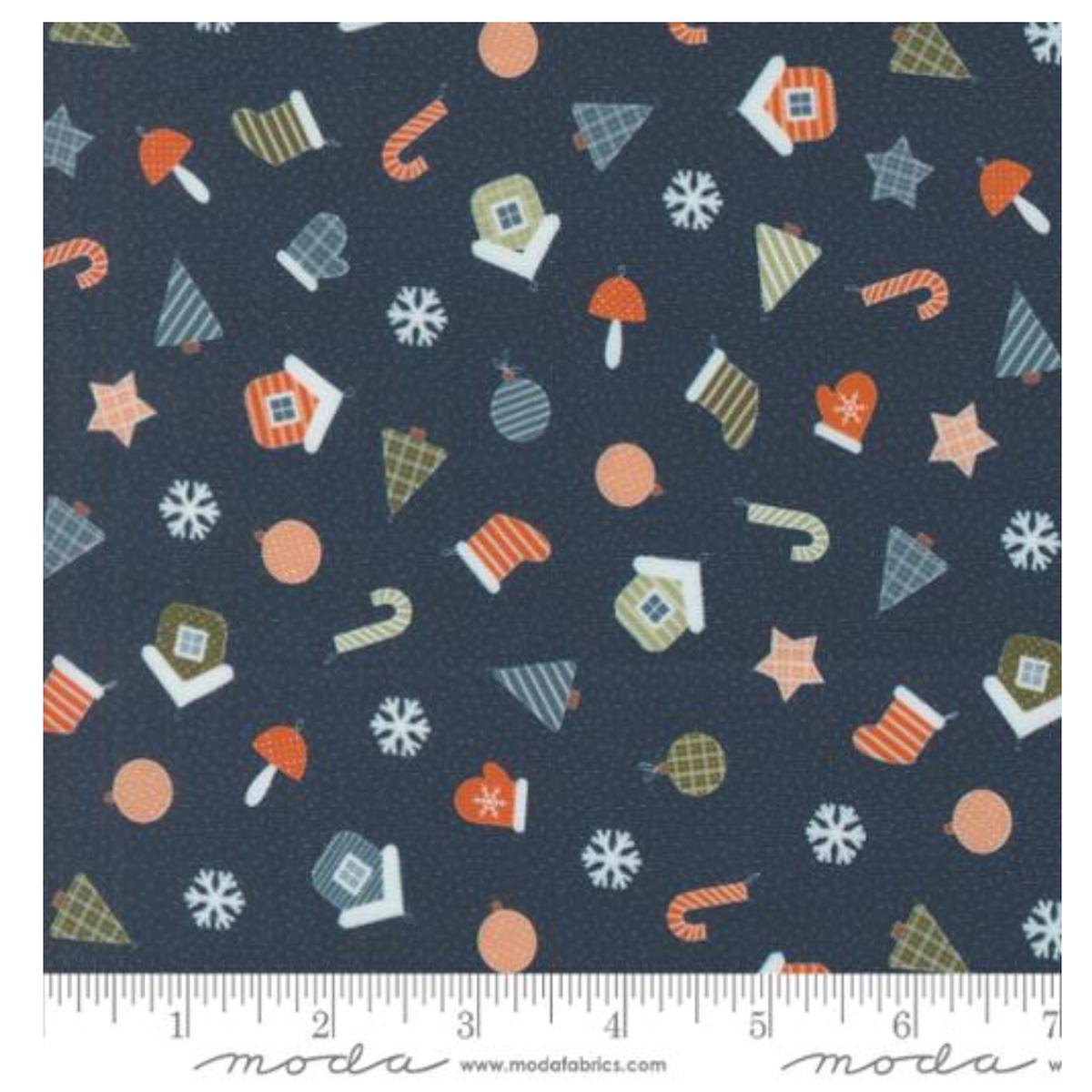 Handmade Ornaments in Midnight  -- Purrfect Christmas by Elena Amo for Moda Fabrics